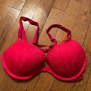 Victoria’s Secret red lace push up bra. Size 32D